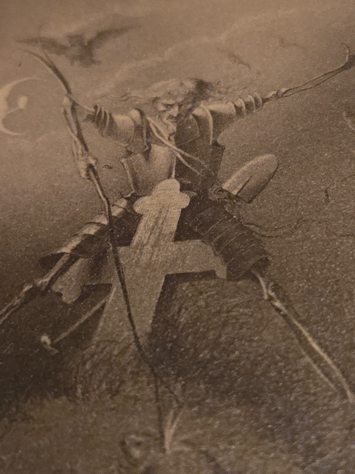RARE 1860 HALLOWEEN CDV PHOTO - Titled NIGHT AND DEATH - Zombie Atop Grave