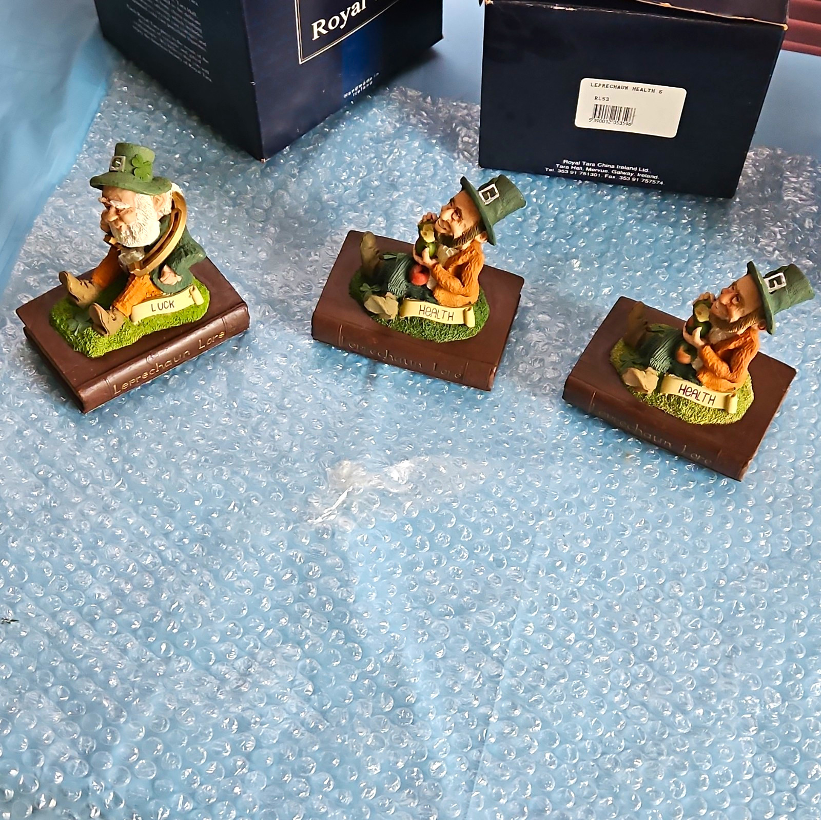 Royal Tara Leprechaun Lore Hand Painted Resin Leprechaun Figurines Set of 3