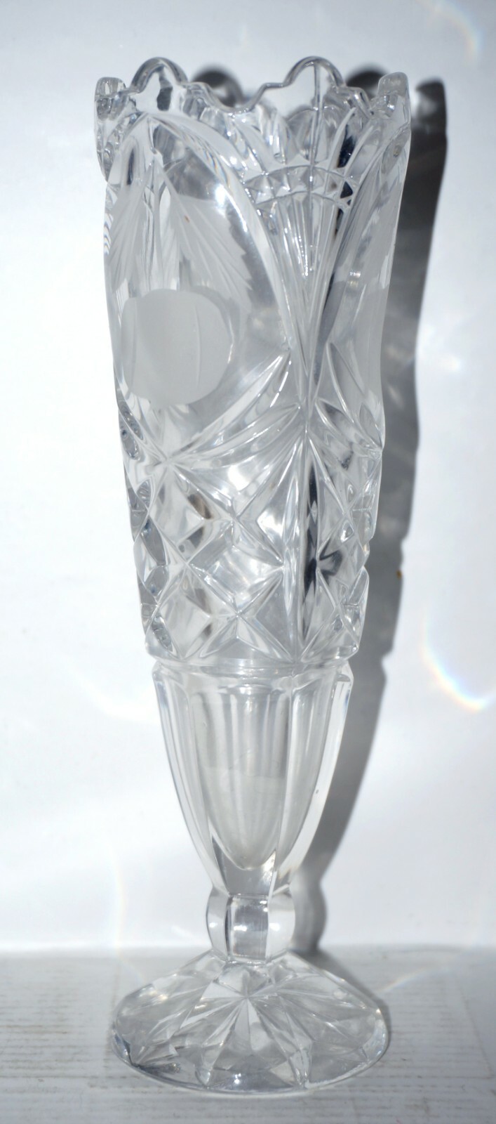 Crystal Glass Vase Bohemia Czech Republic 24% Lead Crystal Vase