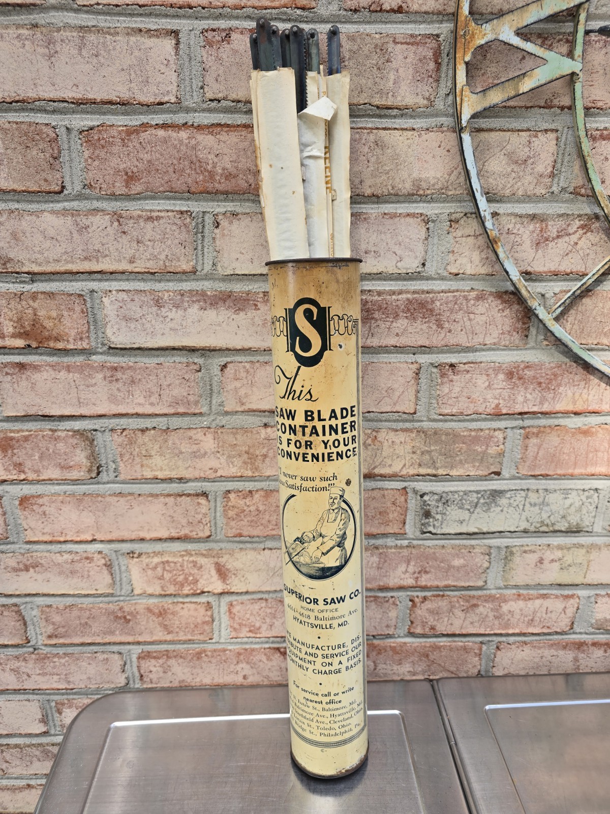 Vintage Superior Saw Co Hacksaw Advertising Blades Store Display with Blades Vintage Superior Saw Co Hacksaw Advertising Blades Store Display with Blades