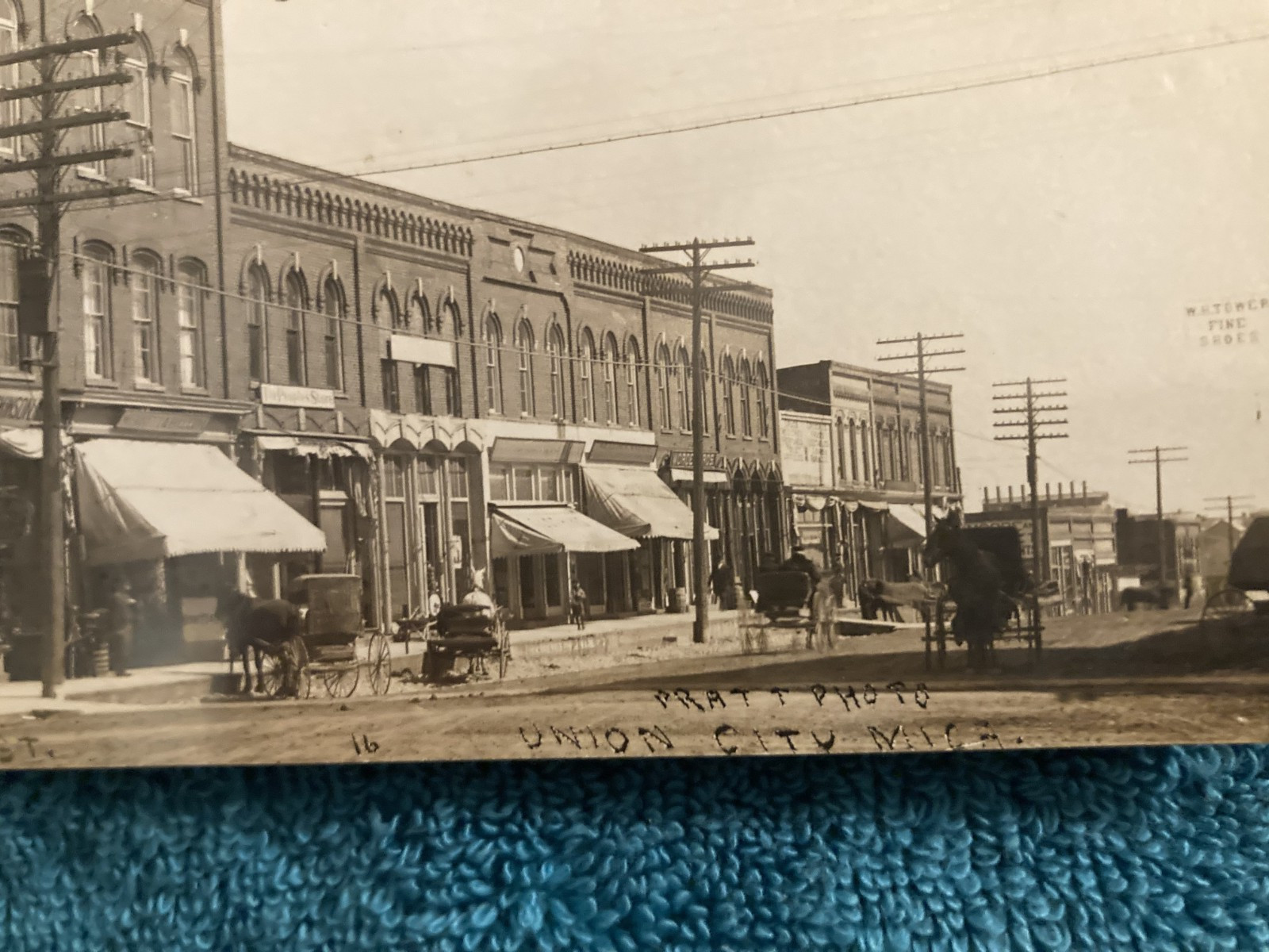 RPPC Union City Michigan Pratt Photo Posted 1910 to Julia Stanton Sherwood Mi