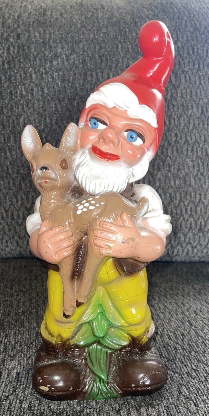 Vintage Zeho Garden Gnome Fawn Deer 1976 Hard Rubber Sculpture Germany 13” (K0) Vintage Zeho Garden Gnome Fawn Deer 1976 Hard Rubber Sculpture Germany 13” (K0)
