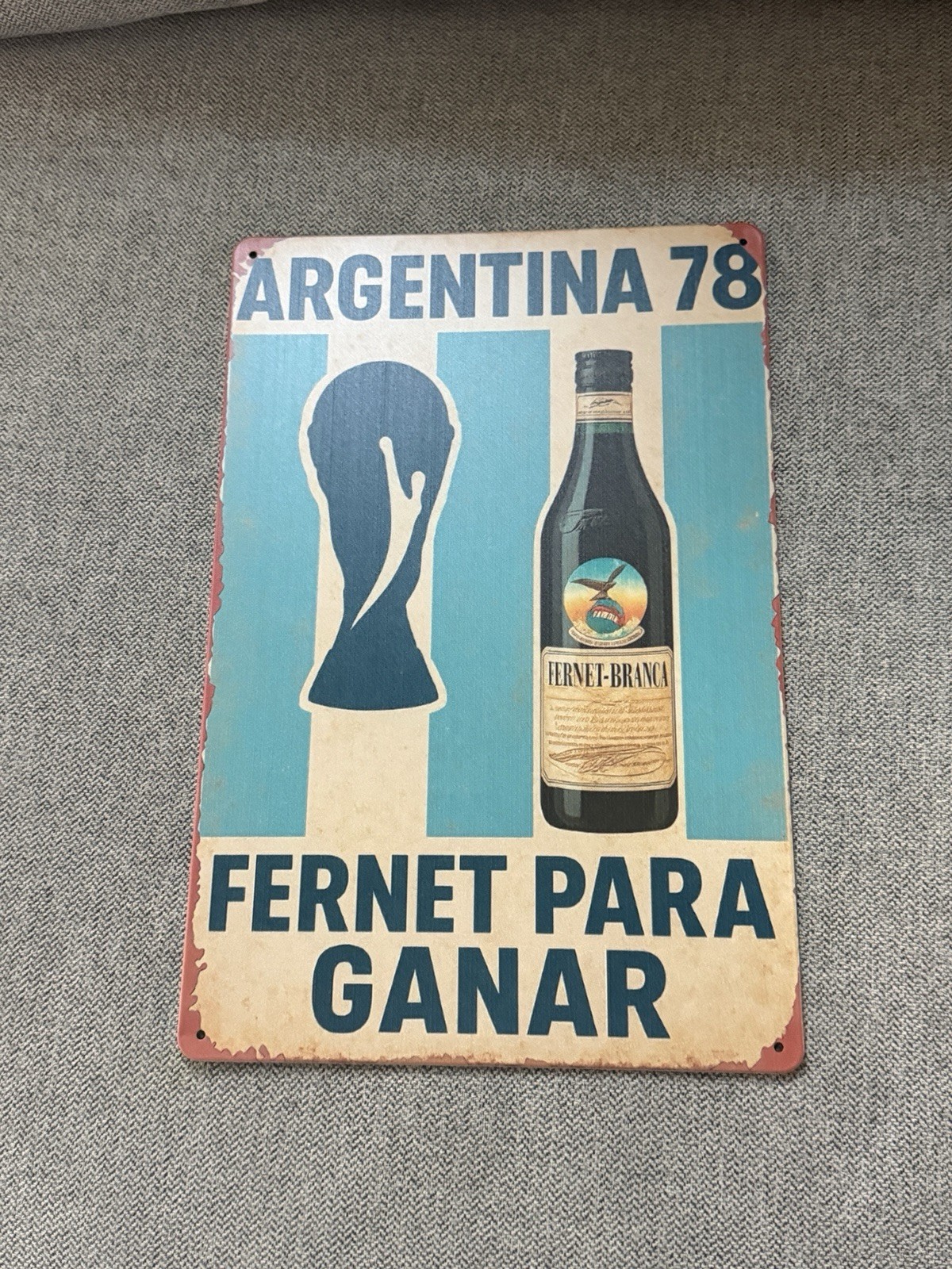Fernet Branca Sign, the Bartenders Handshake Metal Poster 12” Argentina ON