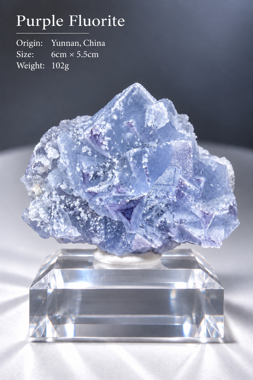 Natural Purple Fluorite Crystal Yunnan China Geometric Mineral Specimen 102g Natural Purple Fluorite Crystal Yunnan China Geometric Mineral Specimen 102g