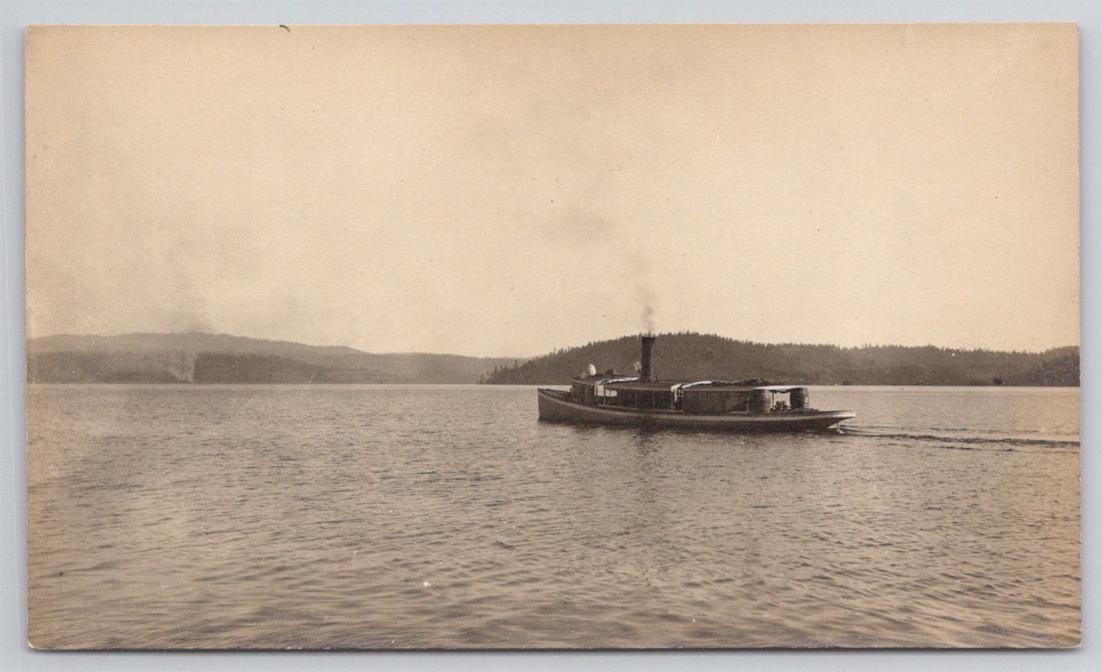 RPPC Little Giant Steam Powered Ferry Gloucester Harbor ME C1901 Postcard AH22