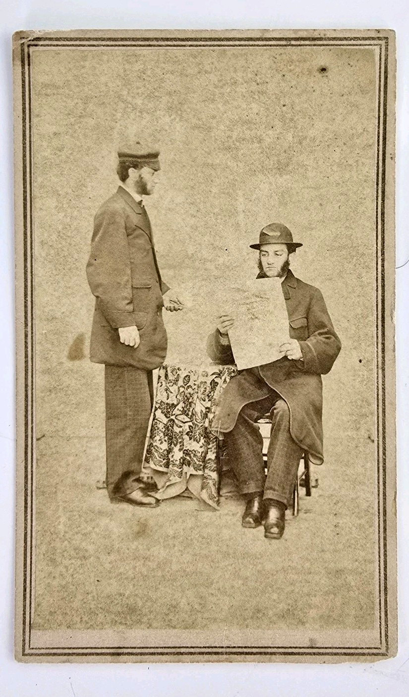 Rare Civil War Era CDV Trick Photo Double Exposure Tax Stamp Piper Manchester NH Rare Civil War Era CDV Trick Photo Double Exposure Tax Stamp Piper Manchester NH