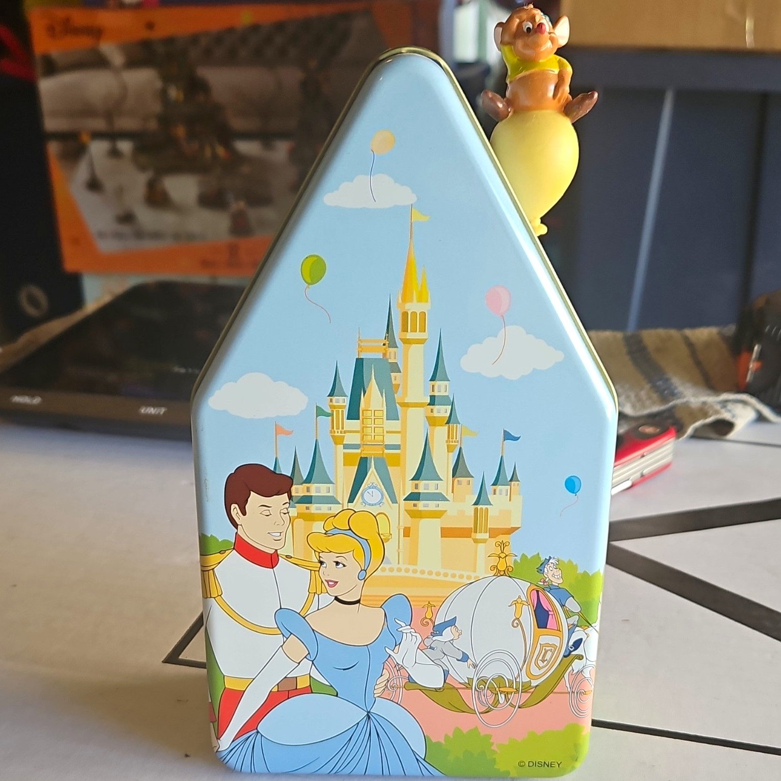 Tokyo Disneyland Cinderella & Prince Charming Castle House Tin, Blue Multicolor