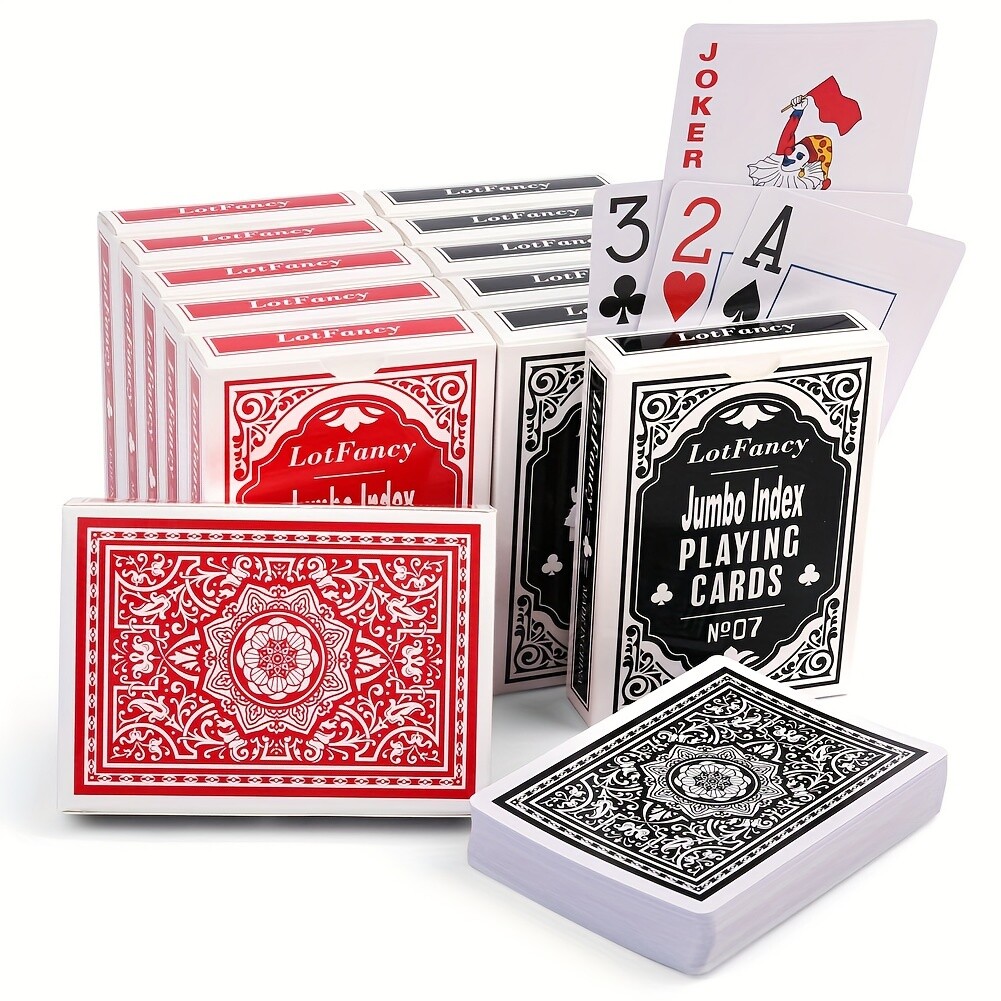 12 Decks Jumbo Playing Cards Poker Index Play Game For Blackjack Pinochle Euchre