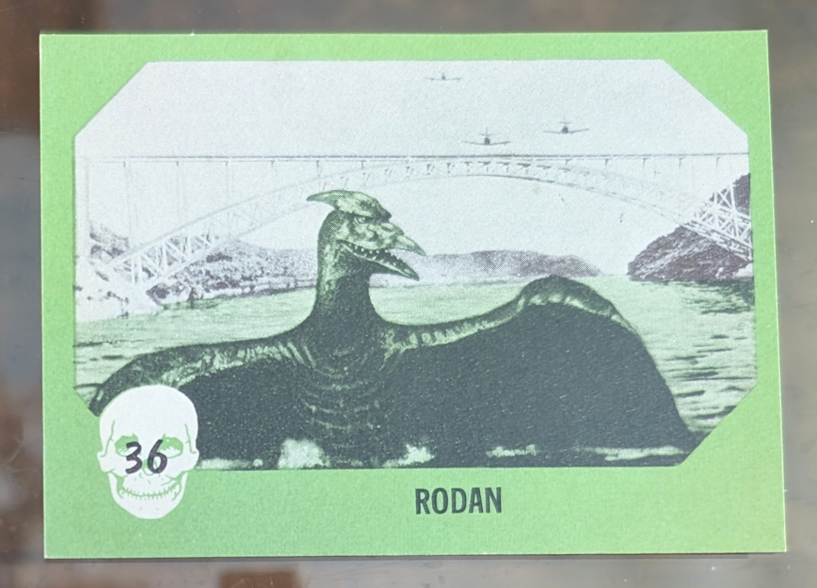 Rodan Rookie Card 1961 GEM MINT Nu Cards White Back 🔥 Godzilla Monster Green 36