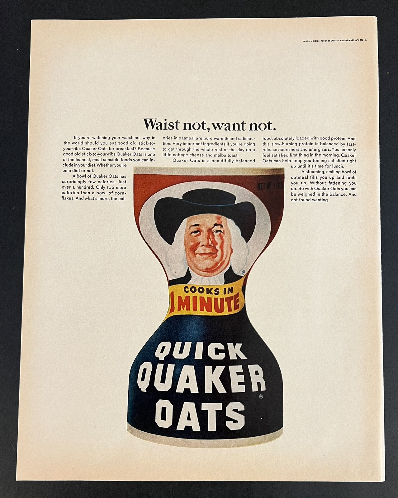 Quaker Oats 1967 Life Print Add 13x11 Quick Oats Oatmeal Breakfast Quaker Oats 1967 Life Print Add 13x11 Quick Oats Oatmeal Breakfast