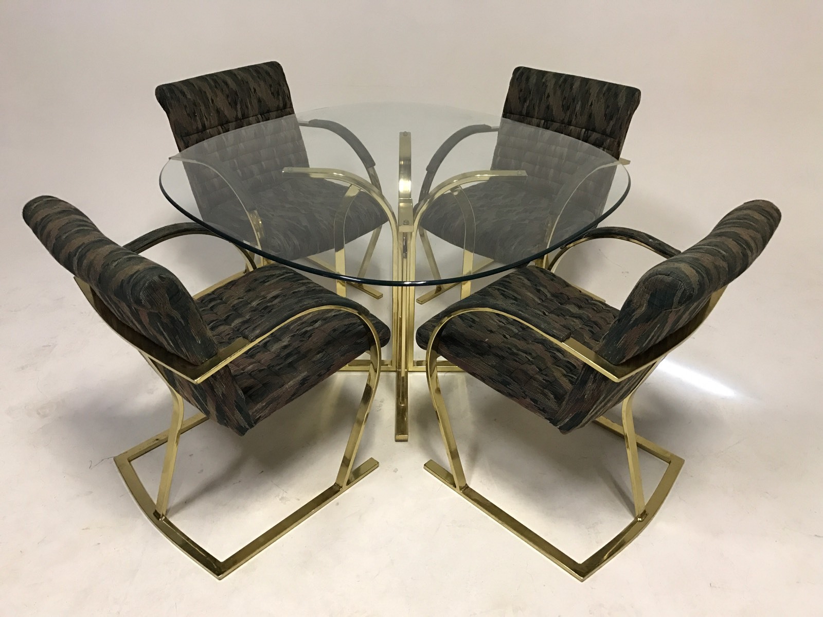 Vintage Cantilever Baughman Dining Mid Century Modern Chair Table Brass Gold Z
