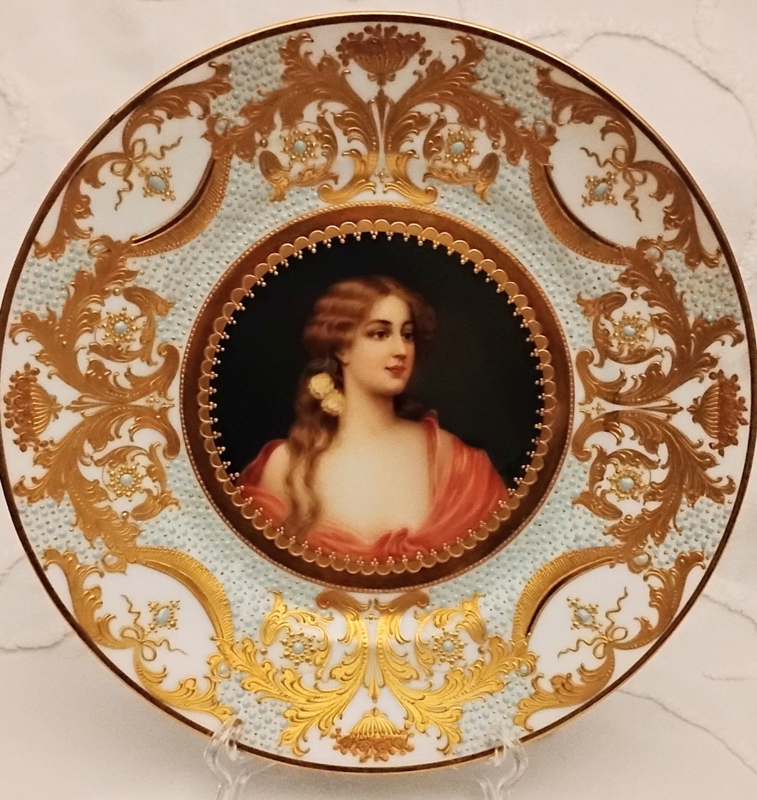 Royal Vienna Wagner Portrait Plate Beehive Rosenthal Antique Royal Vienna Wagner Portrait Plate Beehive Rosenthal Antique