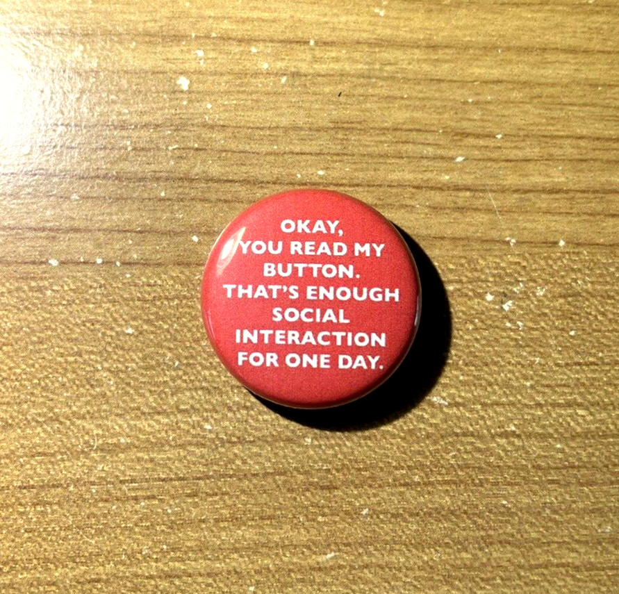 Vintage 80s 90s Style Pin Funny Introvert Okay You Read My Button Pin 1