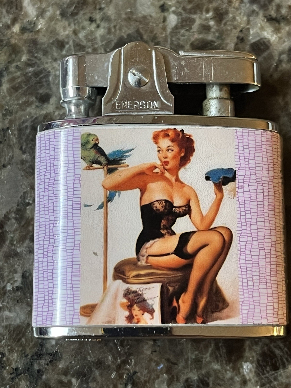 Rare Vintage 1950’s Gil Elvgren No You Don’t PIN UP Lighter Burlesque BIKINI