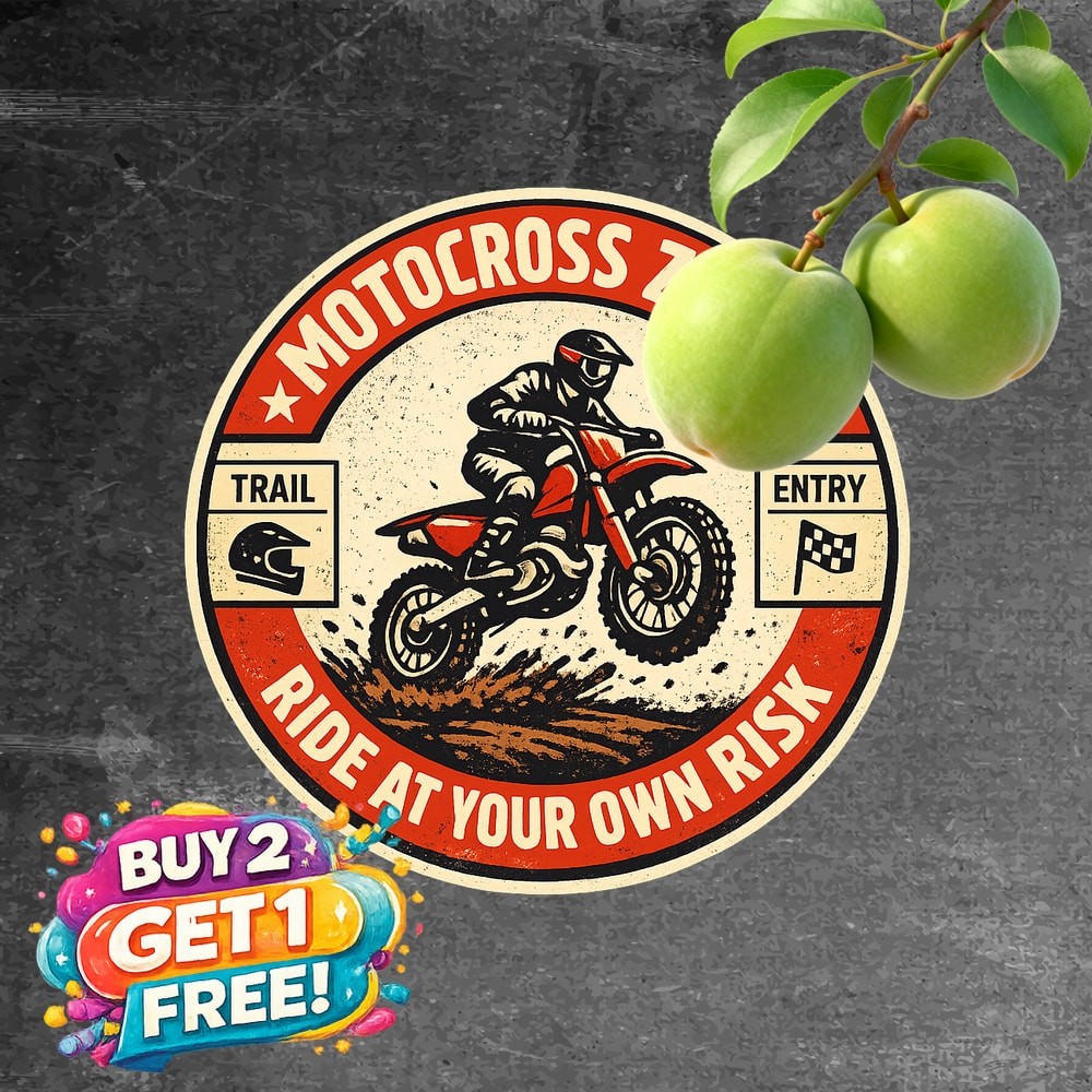 Motocross Dirt Racing Motorcycle Extreme Sport Round Metal Sign 8x8