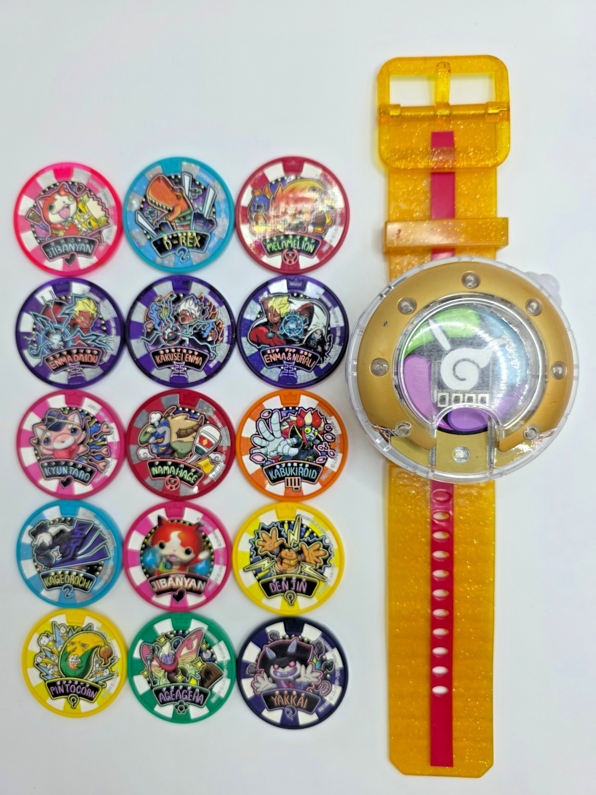 Bandai DX Yo-kai Watch Dream Ver.5 Gold Strap 15 Dream Medals Tested Working