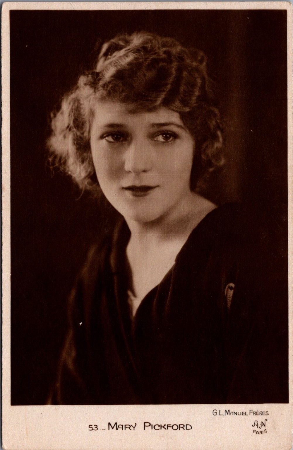 Mary Pickford RPPC Postcard G.L. Manuel Freres AN Paris 1910s Silent Film Mary Pickford RPPC Postcard G.L. Manuel Freres AN Paris 1910s Silent Film