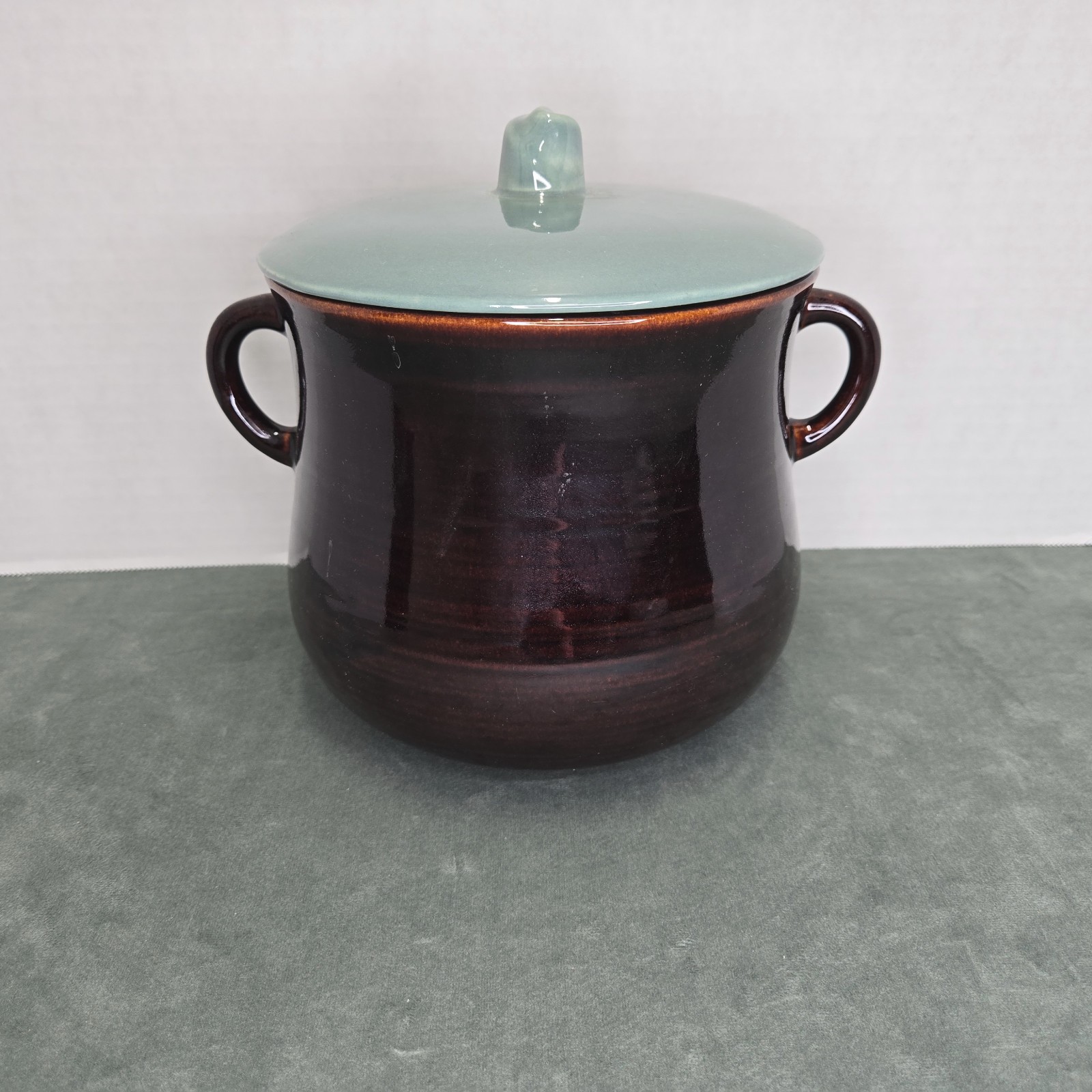 Vintage Red Wing Pottery Village Green Bean Pot Mid Century Stoneware Crock Lid Vintage Red Wing Pottery Village Green Bean Pot Mid Century Stoneware Crock Lid