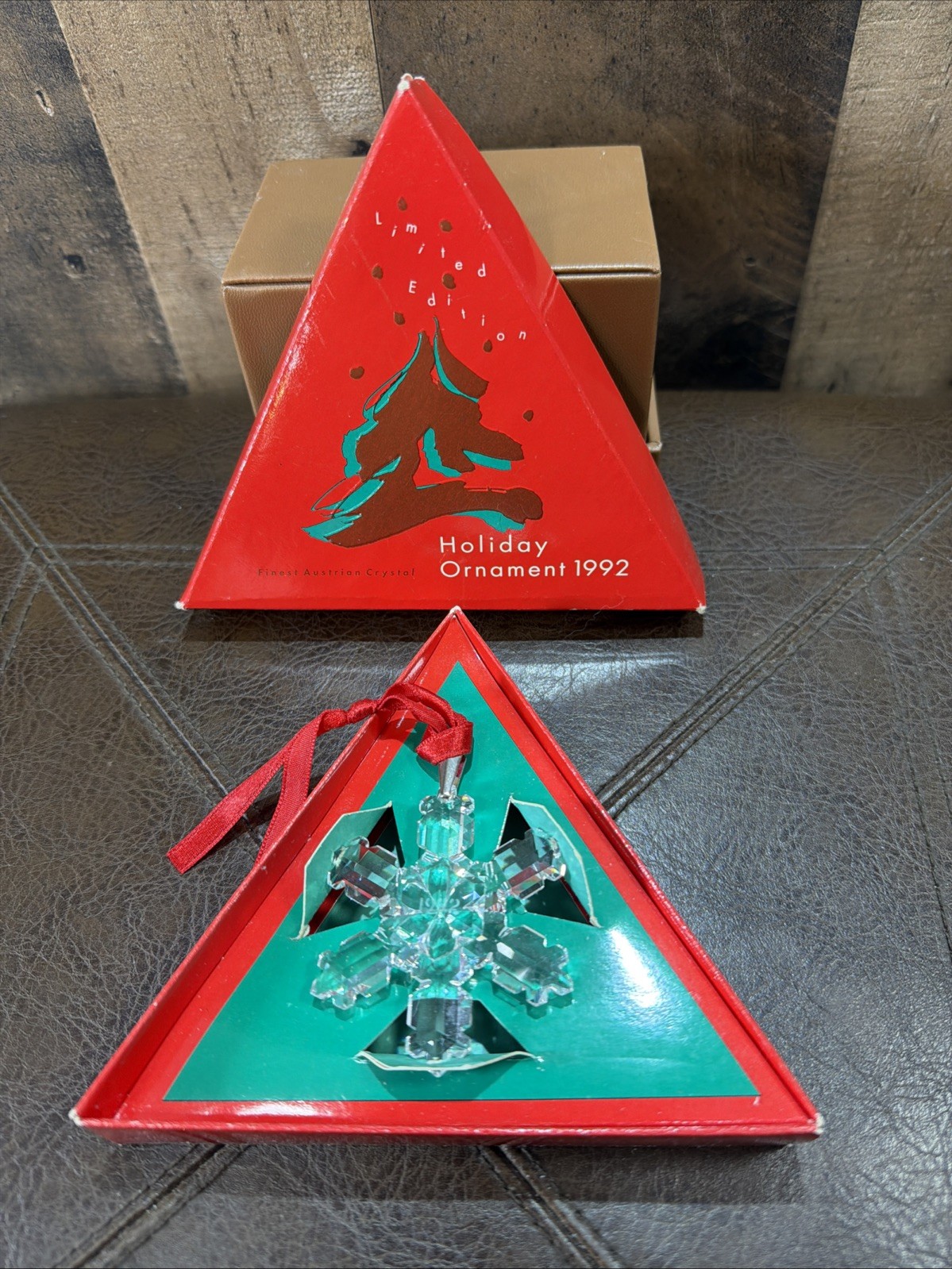 Vintage 1992 Swarovski Crystal Annual Holiday Ornament 2nd Edition Snowflake MIB