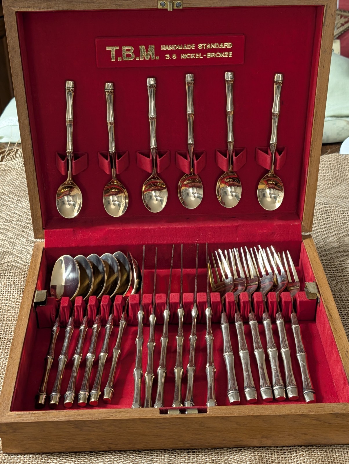 1970\'s TBM  bronze silverware Service For 6 \