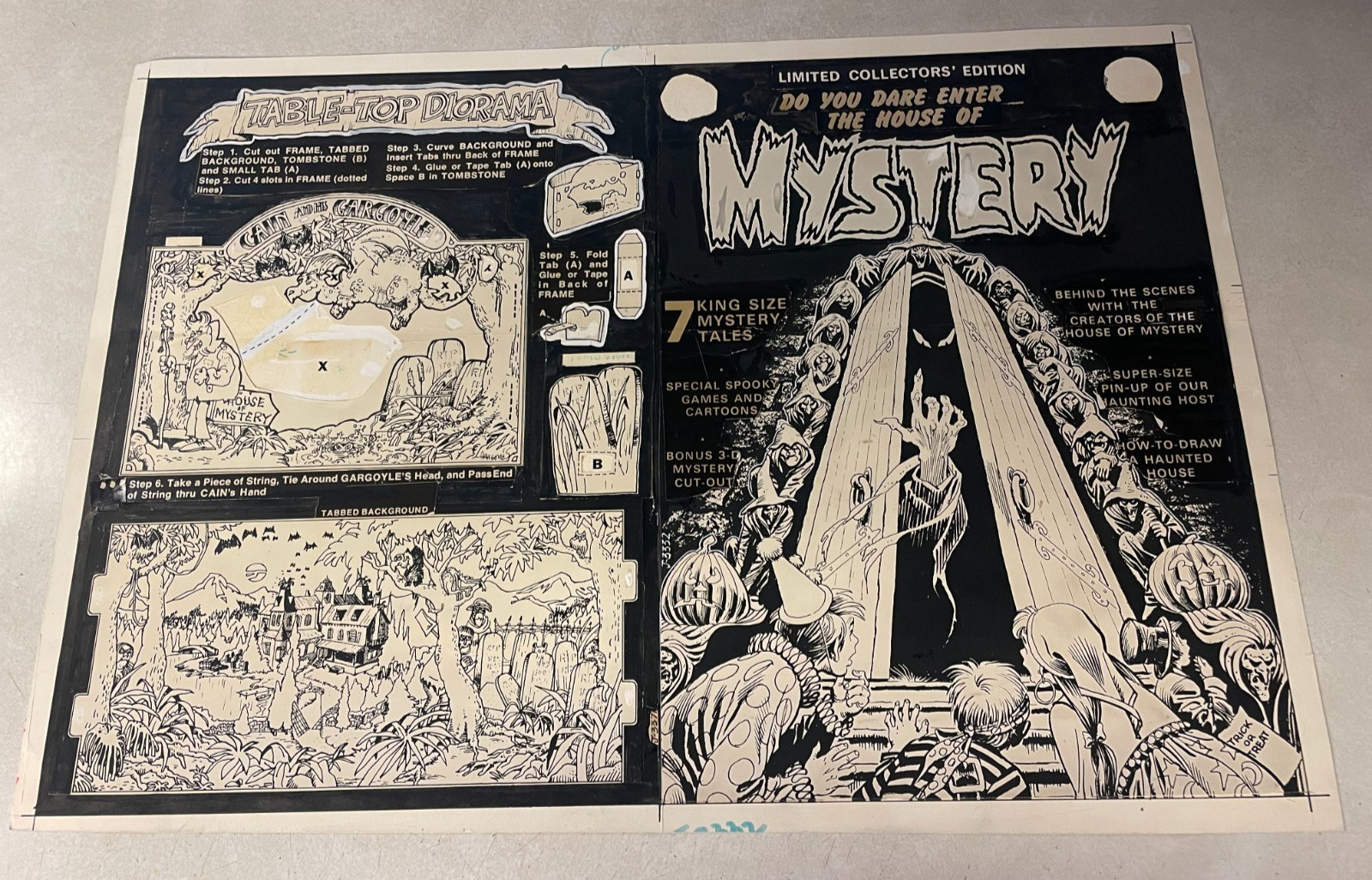 HOUSE OF MYSTERY #C-23 LCE original PROD COVER ART CARDY ARAGONES HORROR 1973