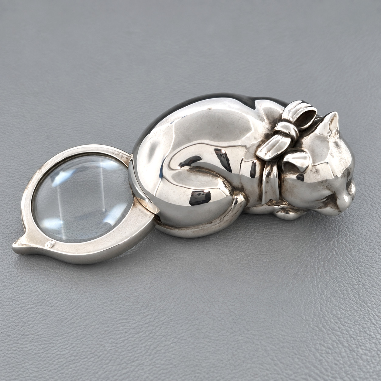 Judith Leiber Sterling Silver 925 Cat Magnifier 2000 Signed Rare Collectible