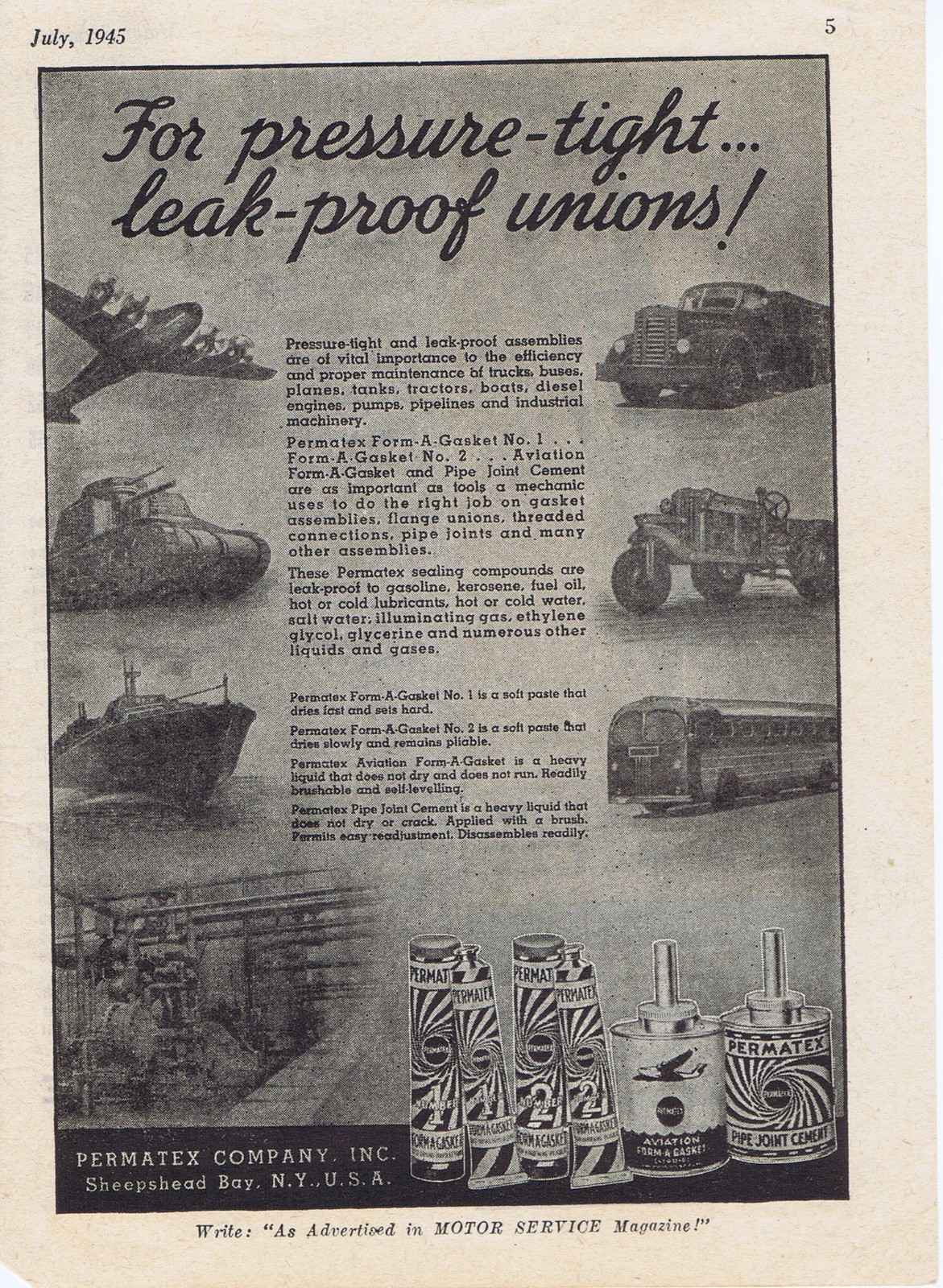 1945 - 1973 Orig. Ads - PERMATEX AUTO, AIRCRAFT, MILITARY etc, PRODUCTS - 12 ADS