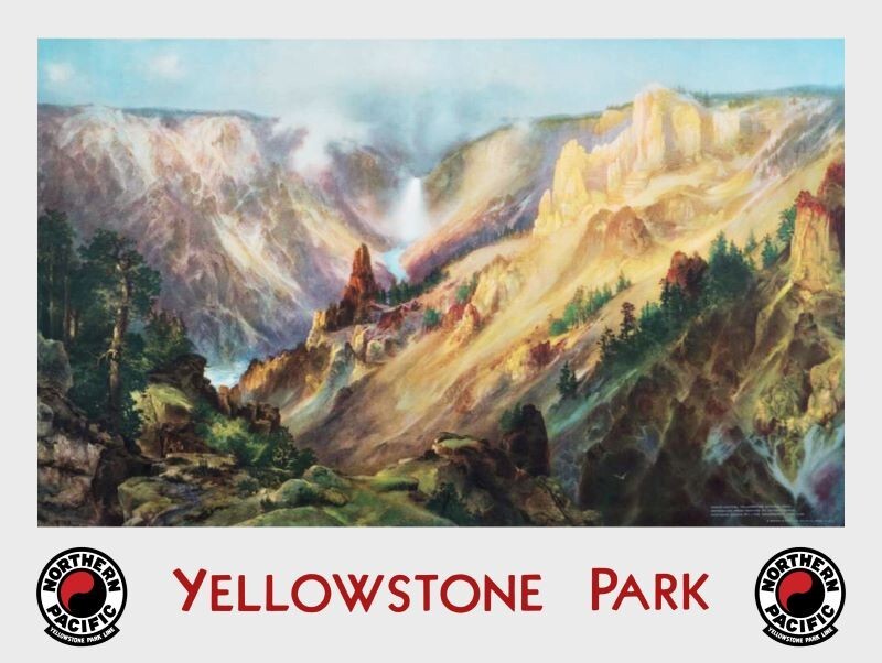 Northern Pacific Railroad - Yellowstone - NEW METAL SIGN: 12x16