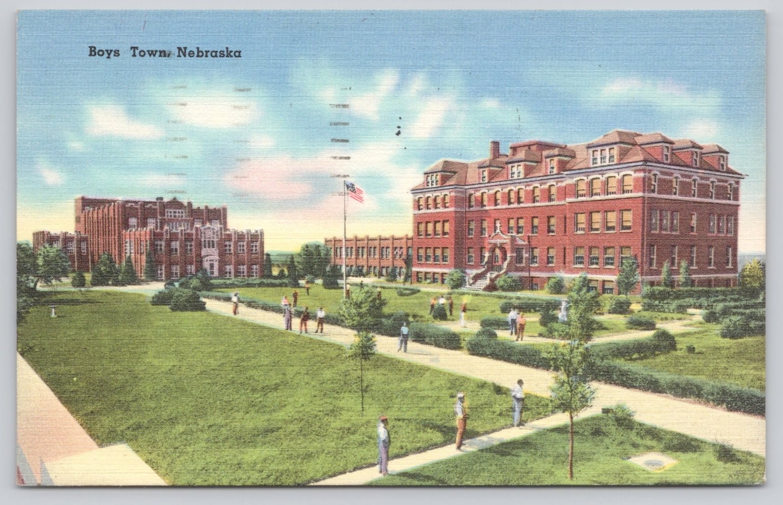 Vintage 1951 Boys Town Nebraska Father Flanagan\'s Home Linen Postcard