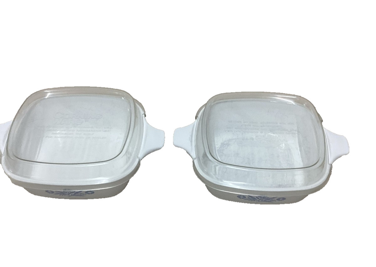 Set of 2 Corning Ware Blue Cornflower P-41-B Petite Casserole Dishes