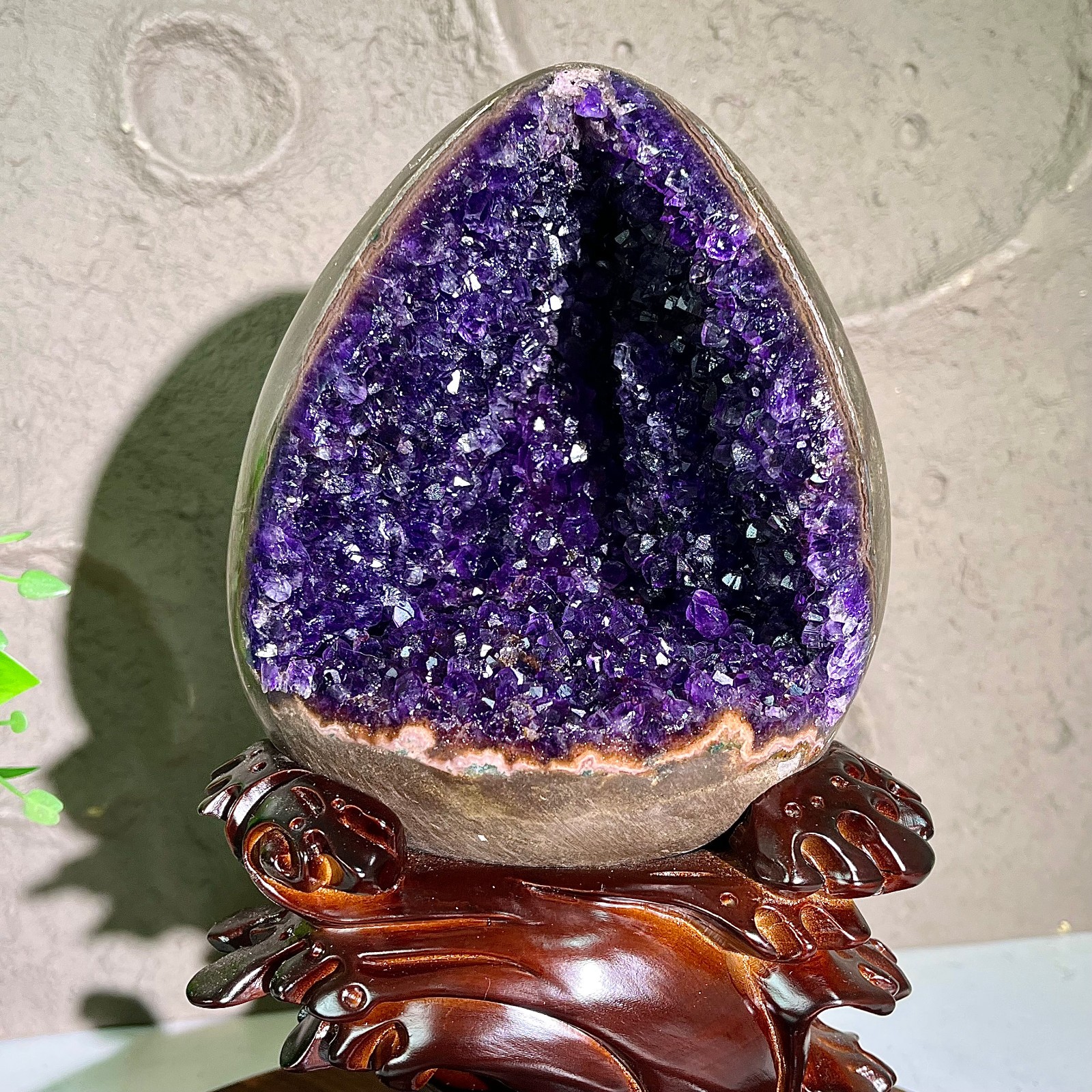 10.62LB  High quality Natural Amethyst geode quartz crystal Dinosaur egg healing