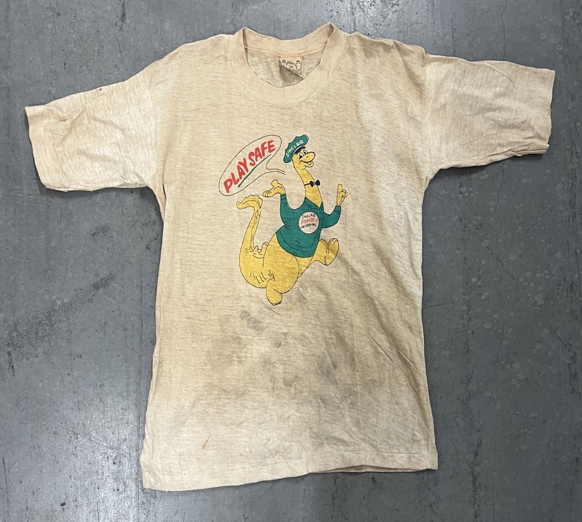Vintage 60s Distressed Sinclair Oil And Gas Promo Shirt, Youth 14