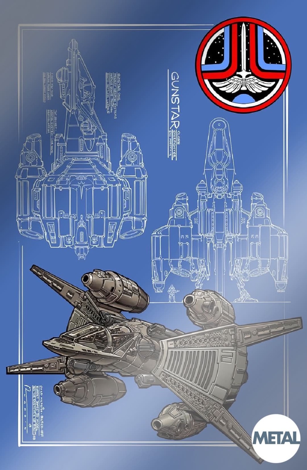 The Last Starfighter #1 Gun Star Metal Variant by Chad Hardin Ltd 20