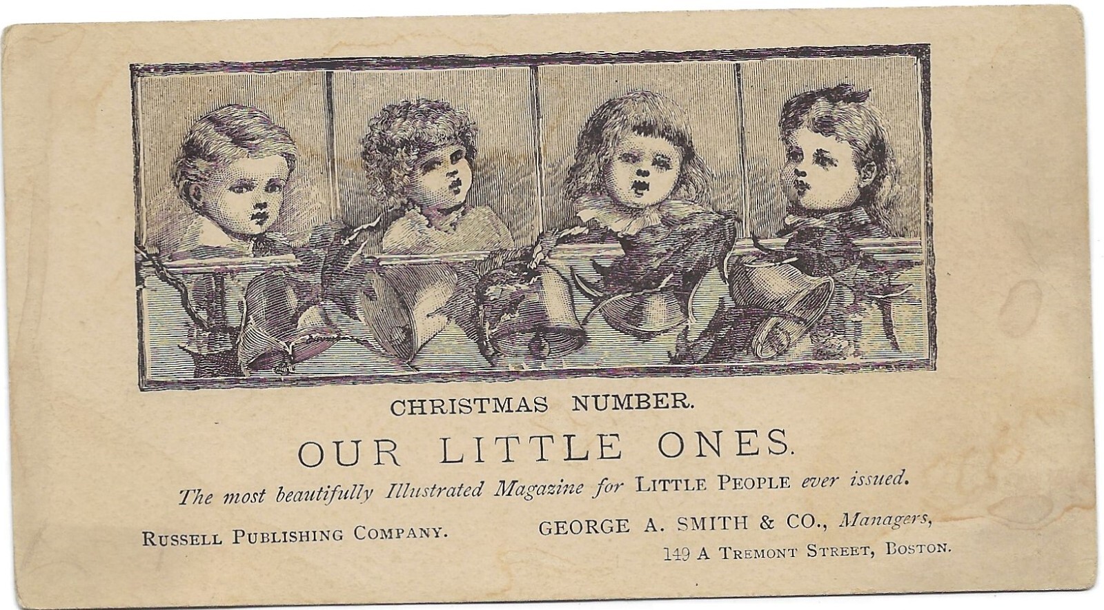 1870\'s-80\'s Our Little Ones Illustrated Magazine Cute Girls Trade Card