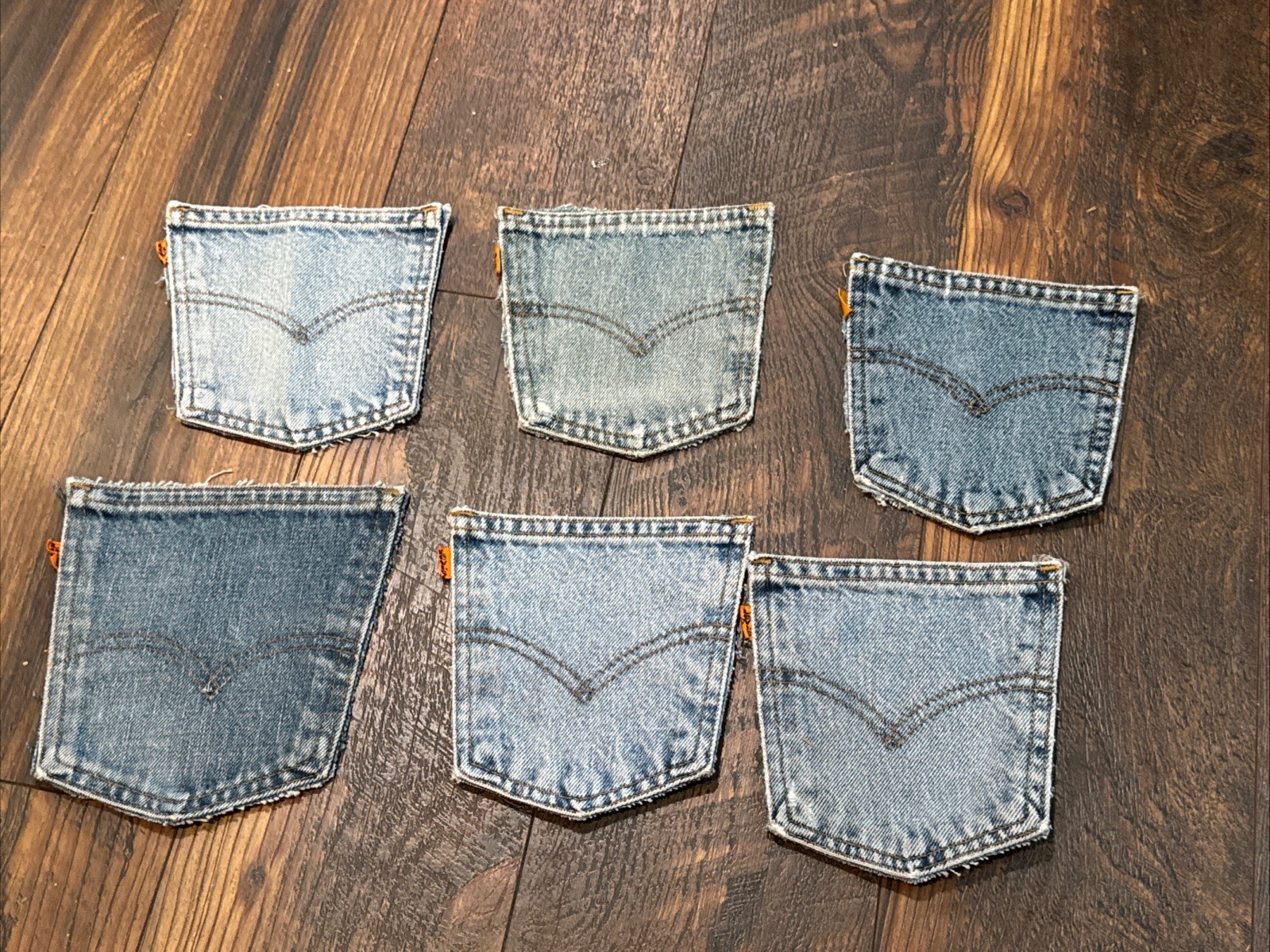 Vintage Levi’s Orange Tab Pockets - For Sewing Or Crafts, Sold In Lots Of Six