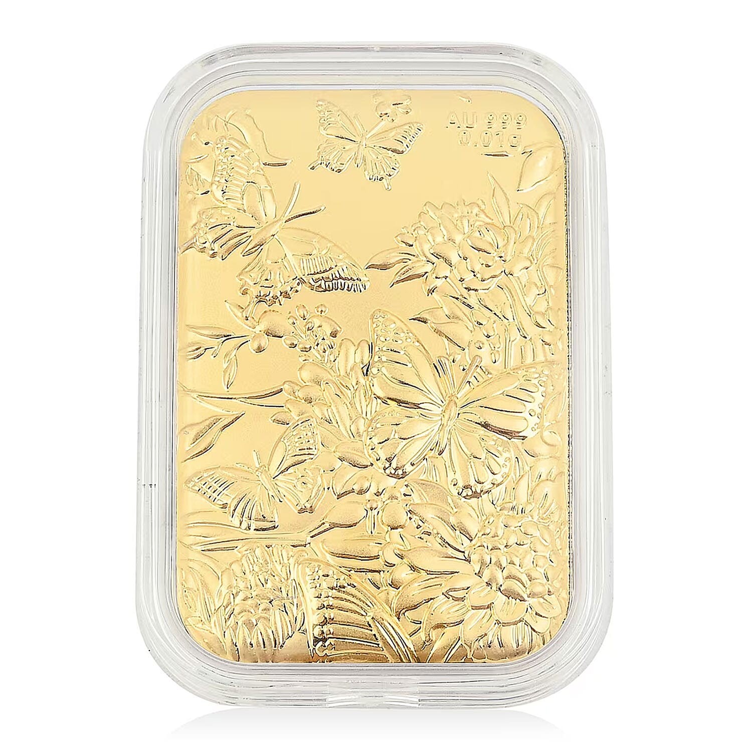 24K Gold Butterfly Family with Rose Embossed Sheet 10mg Del. in 10-12 Days