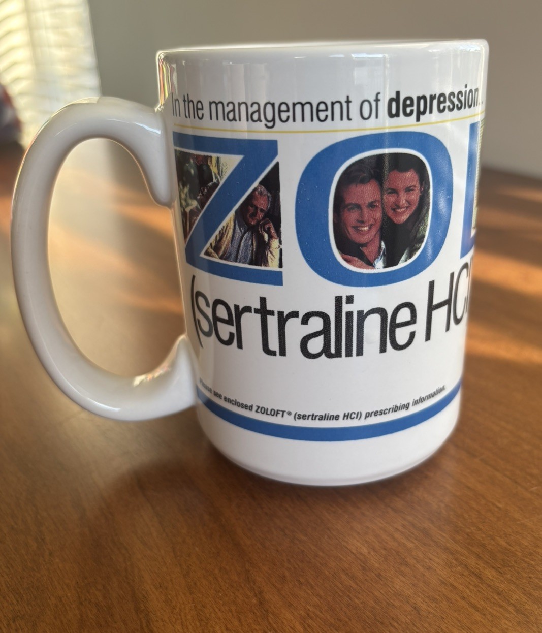 Zoloft First-Line Therapy Coffee Mug Pharmaceutical Promo Rep Advertising Pfizer