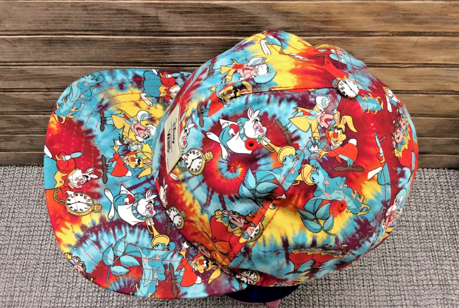 Disney VANS Alice In Wonderland Cap Hat Adjustable Snap Back All Over Print OSFA