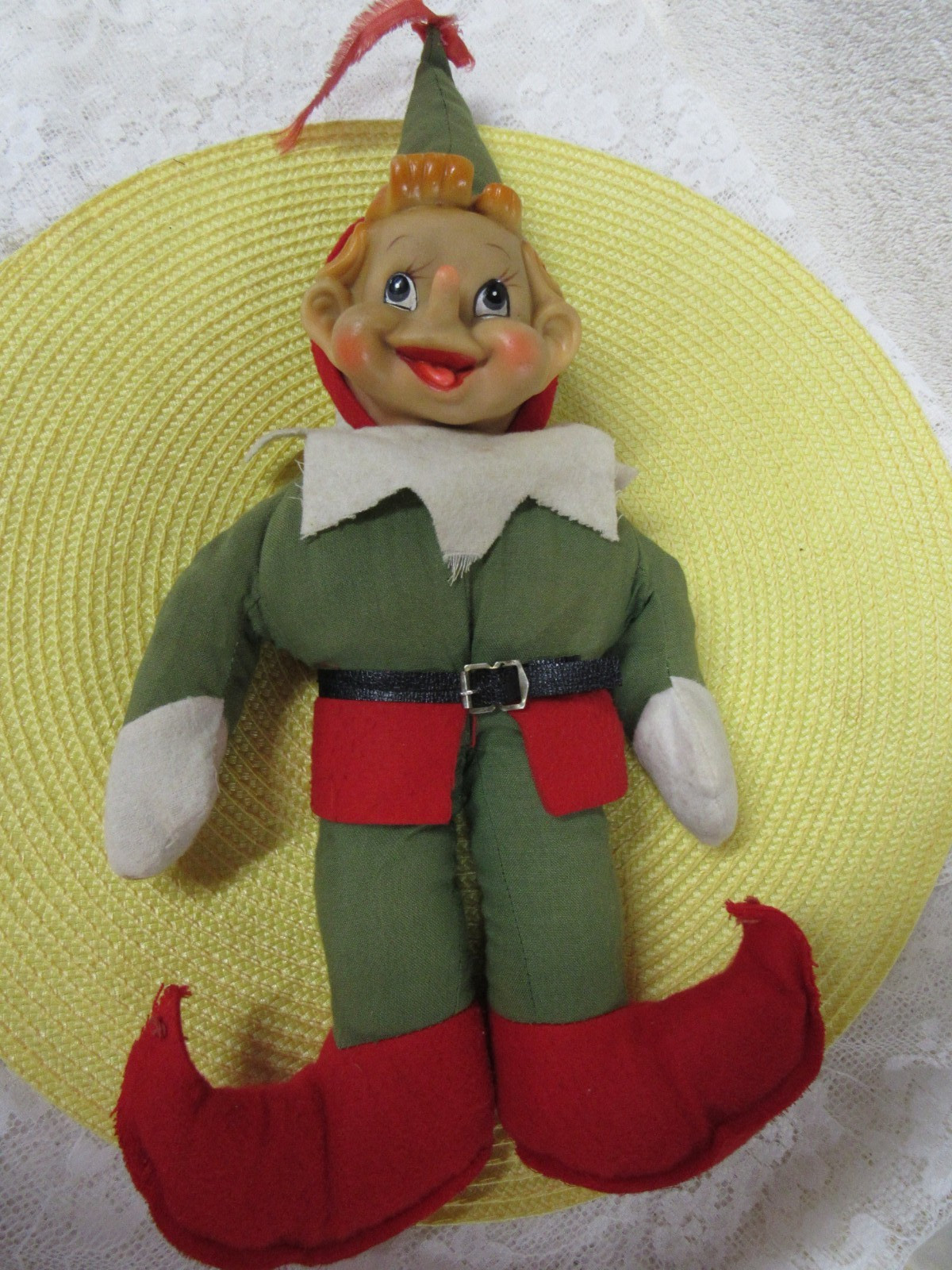 Vintage 50\'s / 60\'s Rubber Face Christmas ELF figure 16\