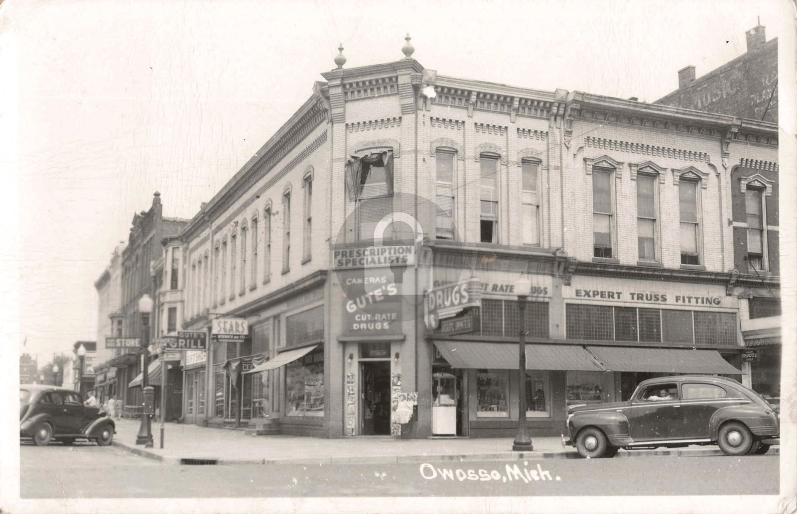 Street View Owosso MI Michigan #2 RPPC Photo Postcard COPY