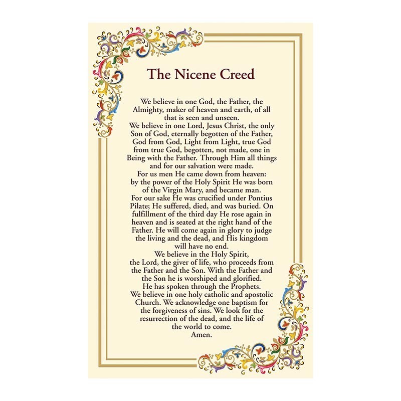 Florentine Framed Nicene Creed Prayer Gold Foil Devotional Ornate Holy Card