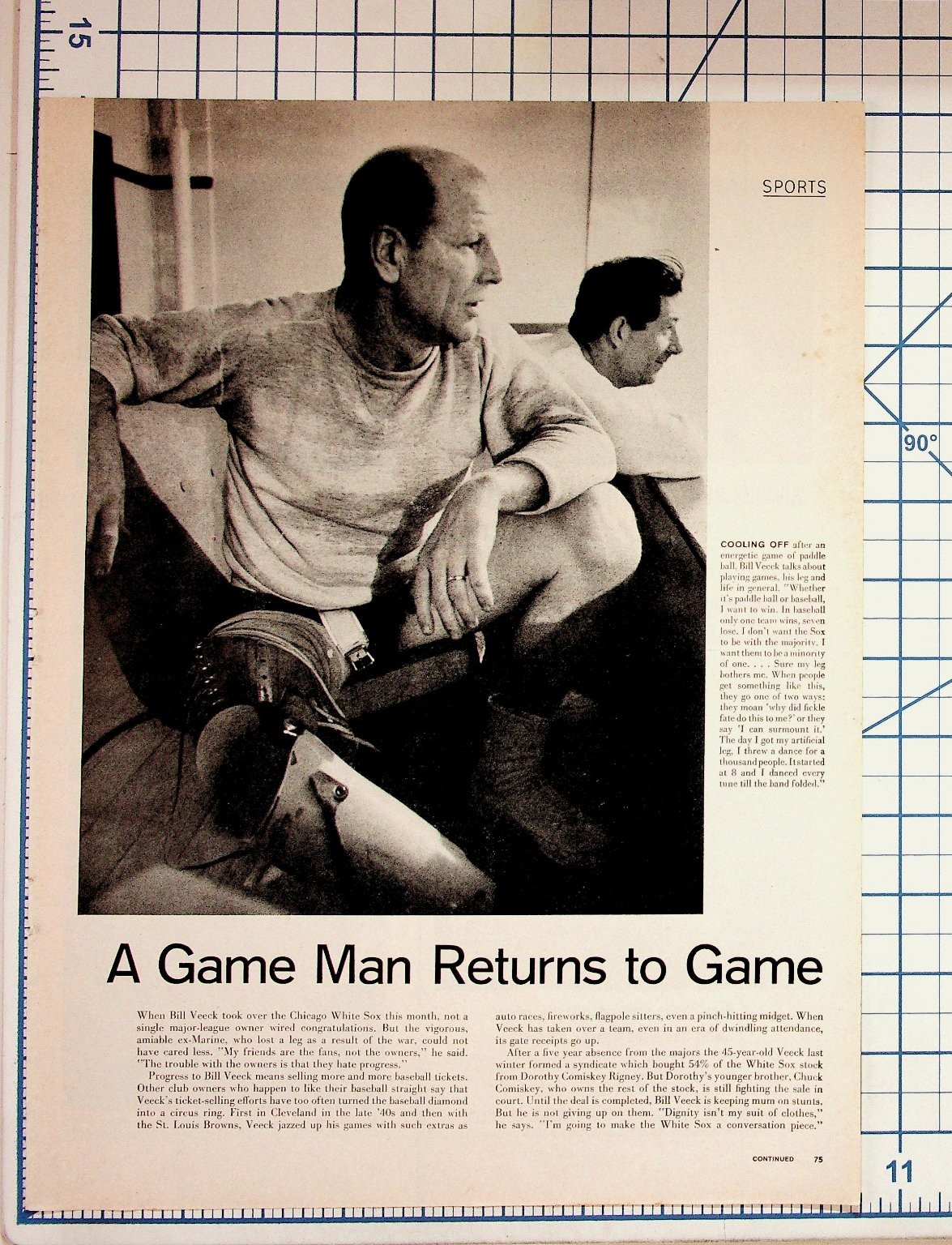 1960s Bill Veeck Chicago White Sox Magazine Page Air Parcel Post Ad Weldwood