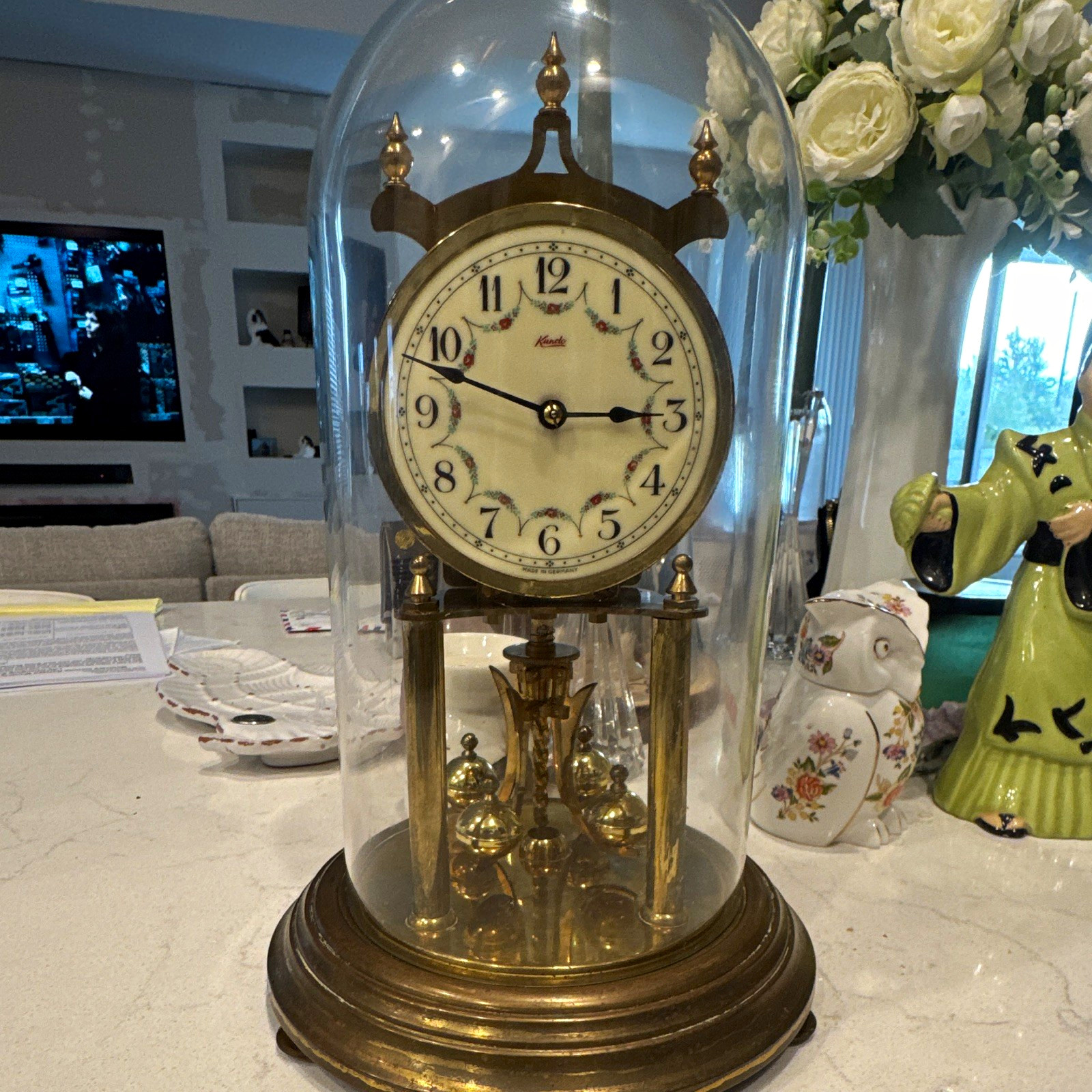 Kundo by Kieninger & Obergfell 400-Day Anniversary Clock Glass Dome No Key/works