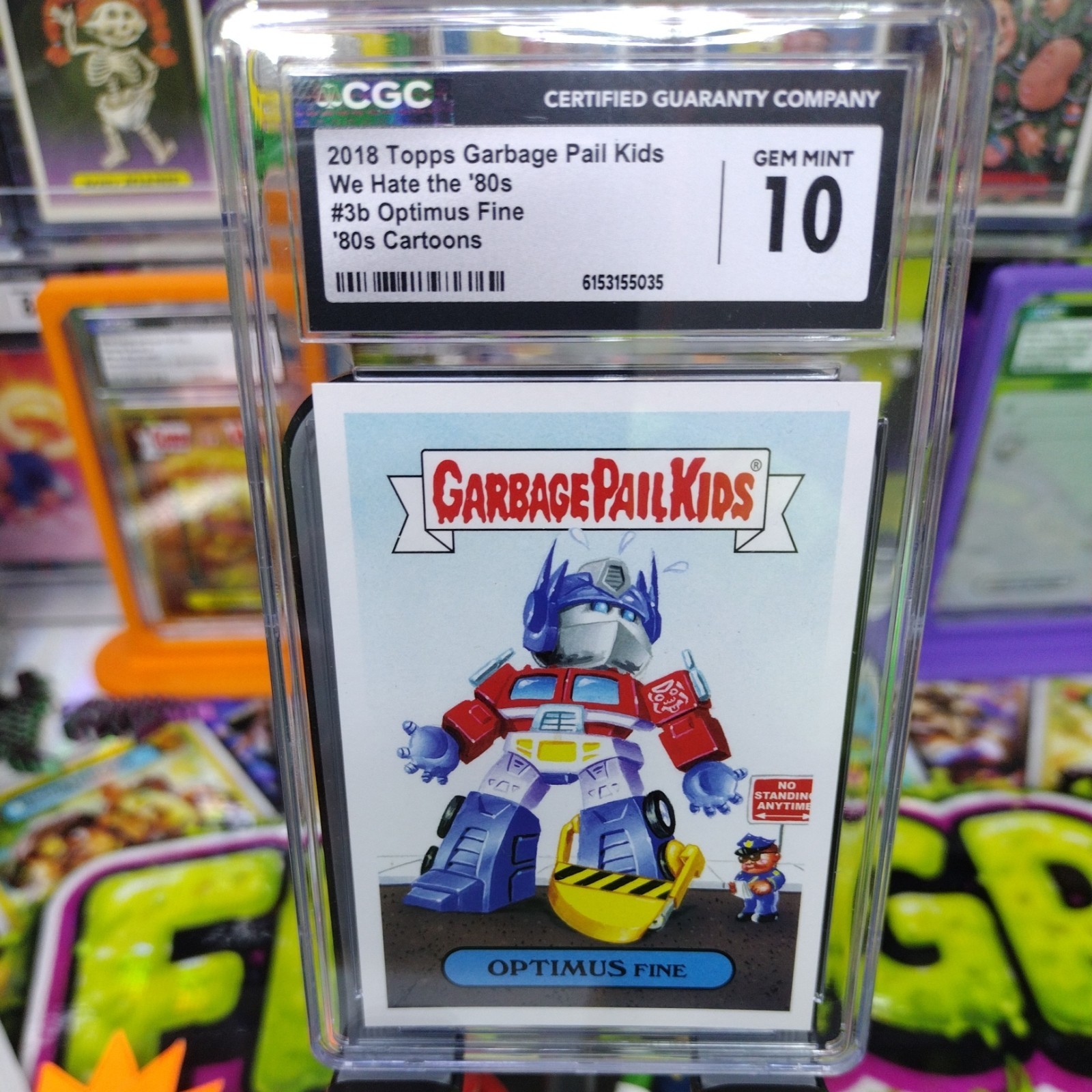 2018 Topps Garbage Pail Kids Optimus Fine 3b CGC 10 Transformers Pop 7 Prime GPK