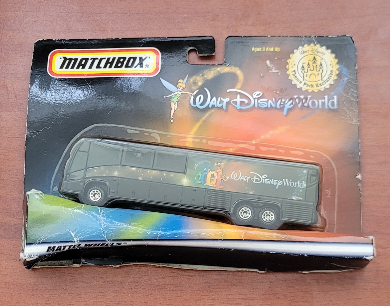 Matchbox Vintage 2001 WALT DISNEY WORLD Black TOUR BUS Theme Park Edition