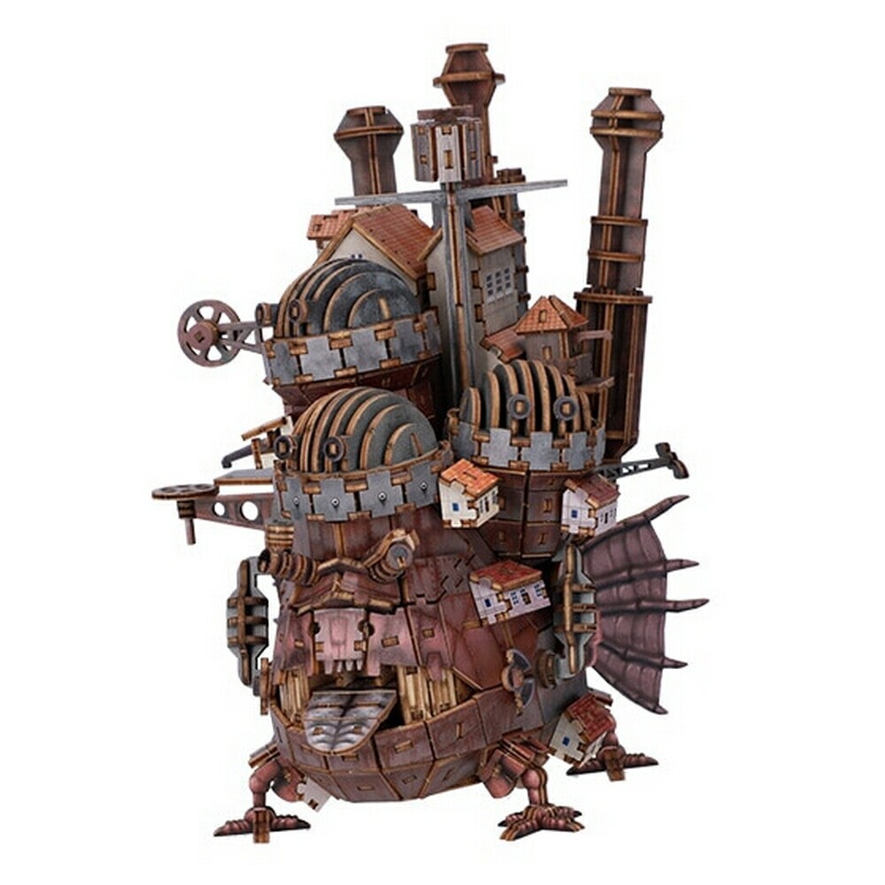 Studio Ghibli Howl\'s Moving Castle 3D Wooden Puzzle Kit ki-gu-mi Color Version