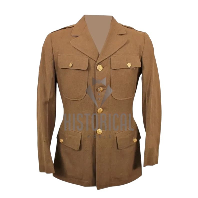 1940 3rd Command coat officer doeskin US Army Overcoat, Military Men Beige wool