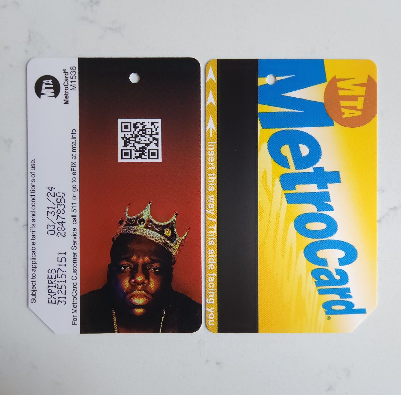Biggie Smalls Metro Card Notorious BIG 2022 Limited Edition Metro Card MTA NYC