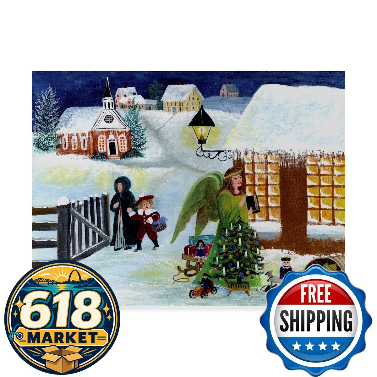 Trademark Fine Art Christmas Angel by Cheryl Bartley 14x19-Inch Poster Trademark Fine Art Christmas Angel by Cheryl Bartley 14x19-Inch Poster