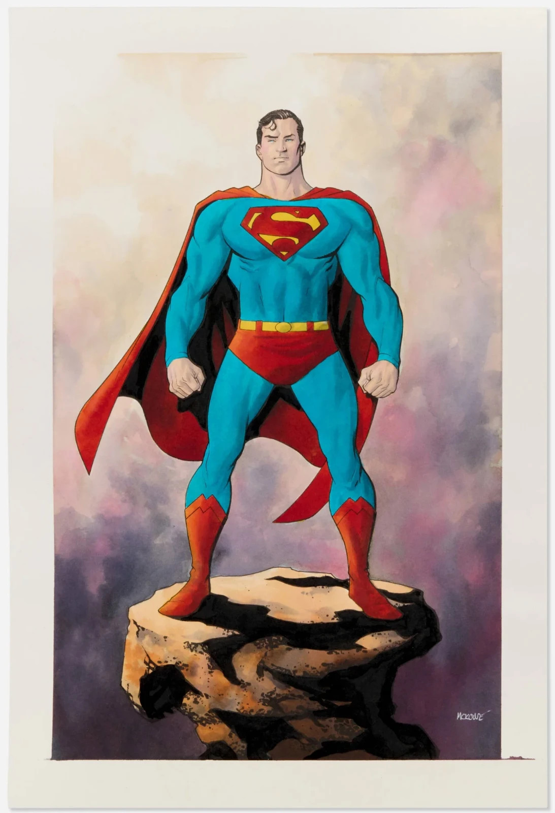 Superman full figure illustration by Mike McKone